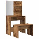 Vidaxl ensemble de coiffeuse vieux bois bois d'ingnierie