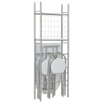 Vidaxl ensemble  dner pliant 3 pcs et tagre de rangement mdf acier