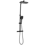 Vidaxl ensemble de douche  deux tte et mitigeur et tuyau laiton noir