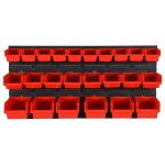 Vidaxl ensemble d'�tag�res d'atelier 26 pcs rouge et noir 77x39 cm pp