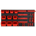 Vidaxl ensemble d'�tag�res d'atelier 35 pcs rouge et noir 77x39 cm pp