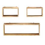 Vidaxl ensemble d'�tag�re cube 3 pcs bois solide de manguier