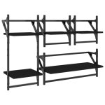 Vidaxl ensemble d'�tag�res murales barres 4 pcs noir bois d'ing�nierie