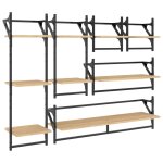 Vidaxl ensemble d'�tag�res murales avec barres 6 pcs ch�ne sonoma