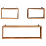 Vidaxl ensemble d'tagres murales cube 3 pcs bois d'acacia solide