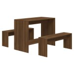 Vidaxl ensemble  manger 3 pcs chne marron bois d'ingnierie