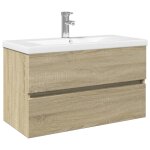 Vidaxl ensemble de meubles de bain 2pcs c�ramique et bois d'ing�nierie