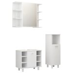 Vidaxl ensemble de meubles de bain 3 pcs blanc bois d'ing�nierie