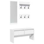 Vidaxl ensemble de meubles de couloir 4 pcs blanc bois d'ing�nierie