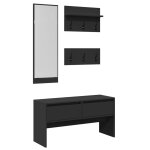 Vidaxl ensemble de meubles de couloir 4 pcs noir bois d'ingnierie