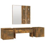 Vidaxl ensemble de meubles de couloir ch�ne fum� bois d'ing�nierie
