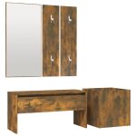Vidaxl ensemble de meubles de couloir chne fum bois d'ingnierie