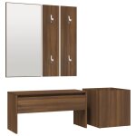 Vidaxl ensemble de meubles de couloir chêne marron bois d'ingénierie Vidaxl ensemble de meubles de couloir chêne marron bois d'ingénierie