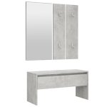 Vidaxl ensemble de meubles de couloir gris bton bois d'ingnierie