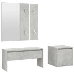 Vidaxl ensemble de meubles de couloir gris b�ton bois d'ing�nierie