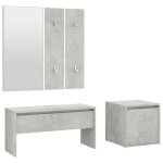 Vidaxl ensemble de meubles de couloir gris béton bois d'ingénierie Vidaxl ensemble de meubles de couloir gris béton bois d'ingénierie
