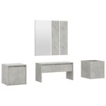 Vidaxl ensemble de meubles de couloir gris bton bois d'ingnierie