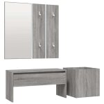 Vidaxl ensemble de meubles de couloir sonoma gris bois d'ing�nierie