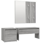 Vidaxl ensemble de meubles de couloir sonoma gris bois d'ingnierie