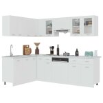 Vidaxl ensemble de 11 meubles de cuisine  lyon  en bois d'ing�nierie blanc