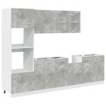 Vidaxl ensemble de meubles de cuisine 7 pi�ces lyon gris b�ton
