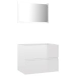 Vidaxl ensemble de meubles de salle de bain 2 pcs blanc brillant