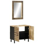 Vidaxl ensemble de meubles salle de bain 2 pcs bois de manguier massif