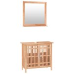 Vidaxl ensemble de meubles de salle de bain 2 pcs bois massif de noyer