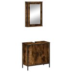 Vidaxl ensemble de meubles de salle de bain 2 pcs chne fum