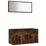 Vidaxl ensemble de meubles de salle de bain 2 pcs chne fum