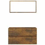 Vidaxl ensemble de meubles de salle de bain 2 pcs ch�ne fum�