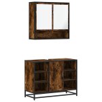 Vidaxl ensemble de meubles de salle de bain 2 pcs chêne fumé Vidaxl ensemble de meubles de salle de bain 2 pcs chêne fumé