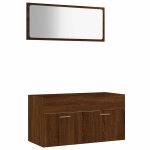 Vidaxl ensemble de meubles de salle de bain 2 pcs ch�ne marron