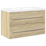 Vidaxl ensemble de meubles de salle de bain 2 pcs ch�ne sonoma