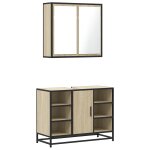 Vidaxl ensemble de meubles de salle de bain 2 pcs ch�ne sonoma
