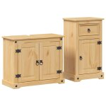 Vidaxl ensemble de meubles salle de bain 2 pcs corona bois pin massif