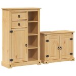 Vidaxl ensemble de meubles salle de bain 2 pcs corona bois pin massif