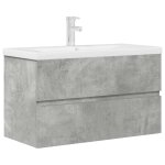 Vidaxl ensemble de meubles de salle de bain 2 pcs gris b�ton