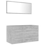 Vidaxl ensemble de meubles de salle de bain 2 pcs gris b�ton agglom�r�