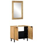Vidaxl ensemble de meubles salle de bain 2 pcs marron