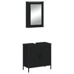 Vidaxl ensemble de meubles salle de bain 2 pcs noir bois d'ingnierie