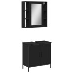 Vidaxl ensemble de meubles salle de bain 2 pcs noir bois d'ingnierie