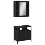 Vidaxl ensemble de meubles salle de bain 2 pcs noir bois d'ing�nierie