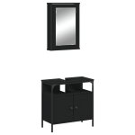 Vidaxl ensemble de meubles salle de bain 2 pcs noir bois d'ingnierie