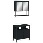 Vidaxl ensemble de meubles salle de bain 2 pcs noir bois d'ingnierie