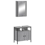 Vidaxl ensemble de meubles de salle de bain 2 pcs sonoma gris