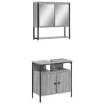 Vidaxl ensemble de meubles de salle de bain 2 pcs sonoma gris