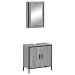 Vidaxl ensemble de meubles de salle de bain 2 pcs sonoma gris