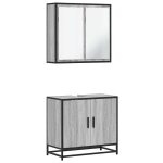 Vidaxl ensemble de meubles de salle de bain 2 pcs sonoma gris