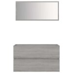 Vidaxl ensemble de meubles de salle de bain 2 pcs sonoma gris